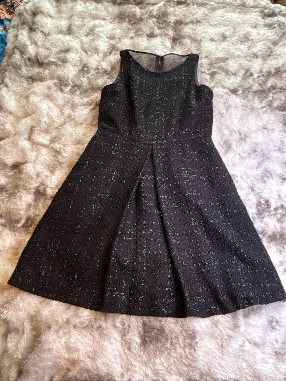 Jennifer Lopez Black Textured Sleeveless Mini Dress